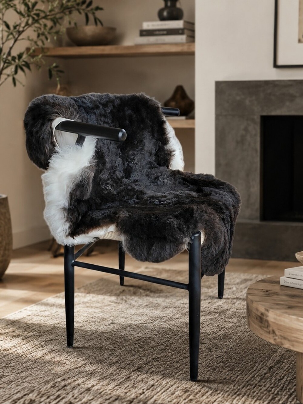Blacky Brown Icelandic Lambskin Rug Shorn Wool